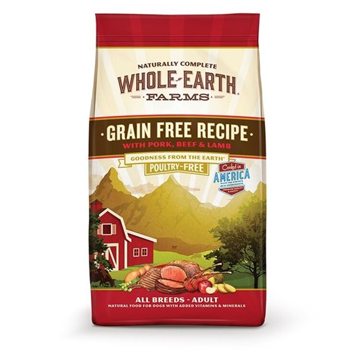 Whole Earth Farms Grain Free Pork, Beef & Lamb Adult Dog Food, 5-Lb Bag 