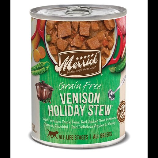 Merrick Grain Free Venison Holiday Stew in Gravy Wet Dog Food, 12.7-Oz Can 