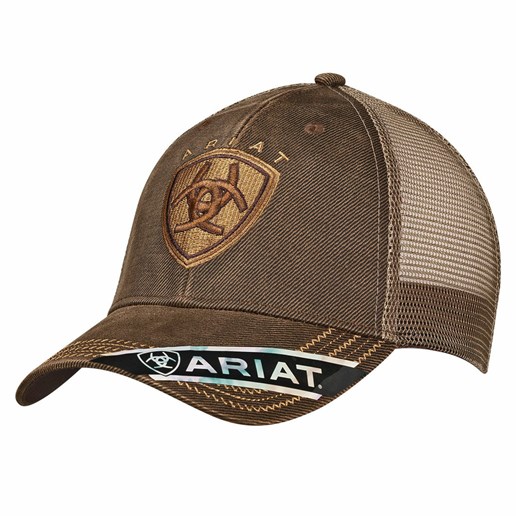 Ariat Oilskin  brown with Tan Ariat Shield Logo Cap