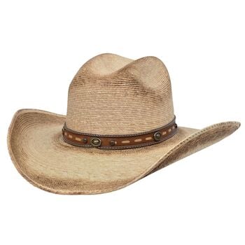 Alamo Palm Hat With Idaho Crown in Tan