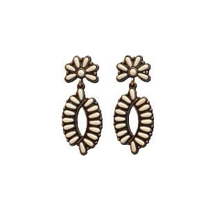 M & F Western Blazin Roxx Copper & Ivory Stone Earrings