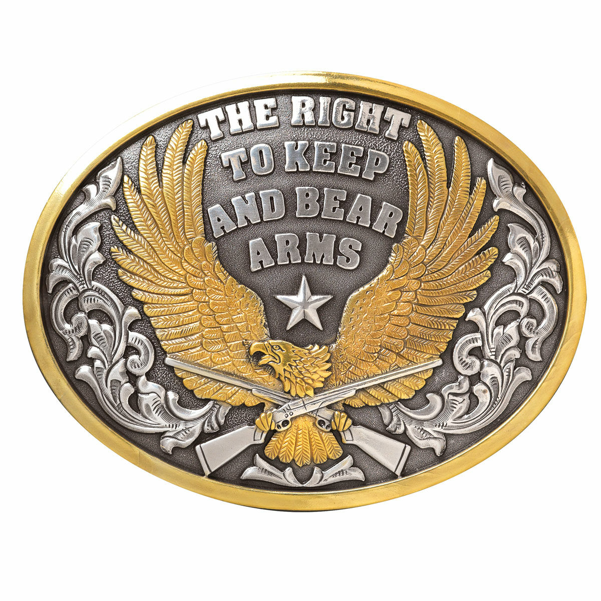 Oval Right To Bear Arms Buckle
