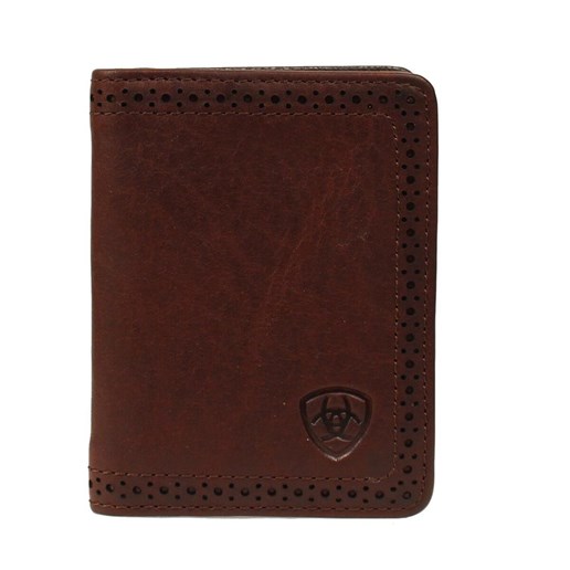 Ariat Leather Bi-Fold Flip Case Wallet in Dark Copper