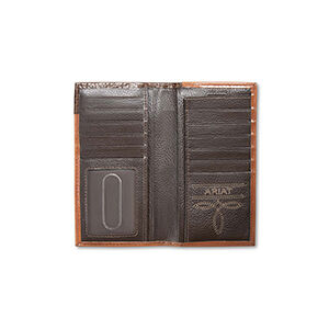 M & F Western Men's  Oak Embossed Rodeo Wallet