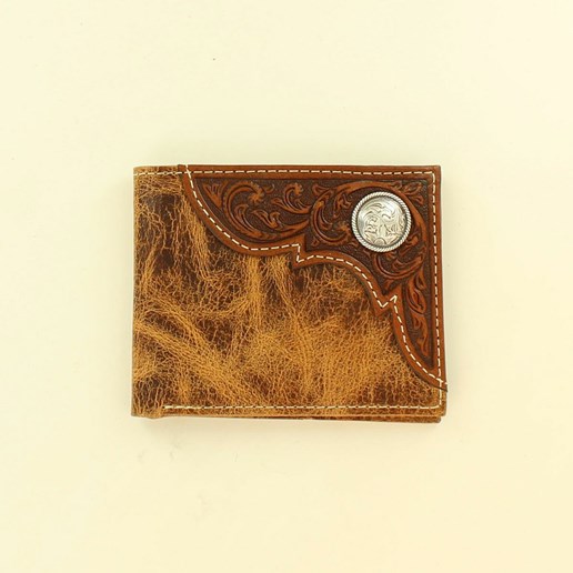Ariat Leather Bi-Fold Flip Case Wallet in Distressed Brown