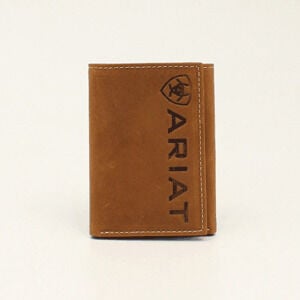 M & F Western Men's Ariat Shield Debossed Logo Tri-Fold Wallet