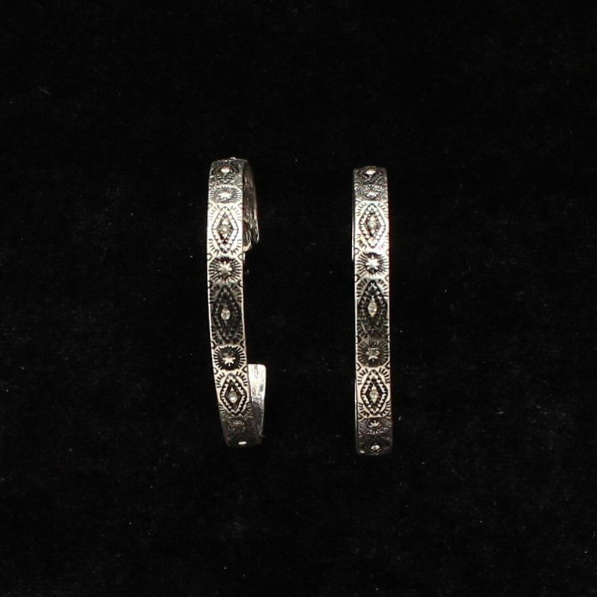 Aztec Engraved Hoop Earrings