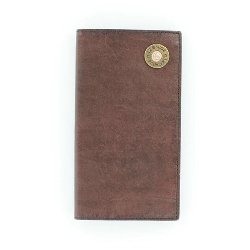 Nocona Leather Rodeo Wallet in Tan with 22 Gauge Shotgun Shell Concho