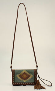 M & F Western Women's Blazin Roxx Zapotec Flap Wallet in Brown