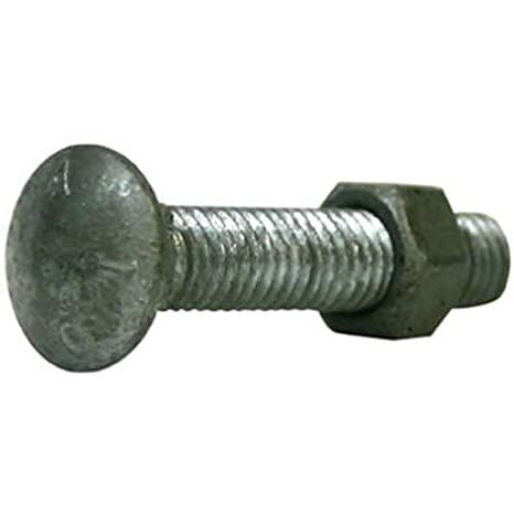 Midwest Air Technologies 10 Pack, 3/8" X 2", Galvanized Carriage Bolt With Nut,
