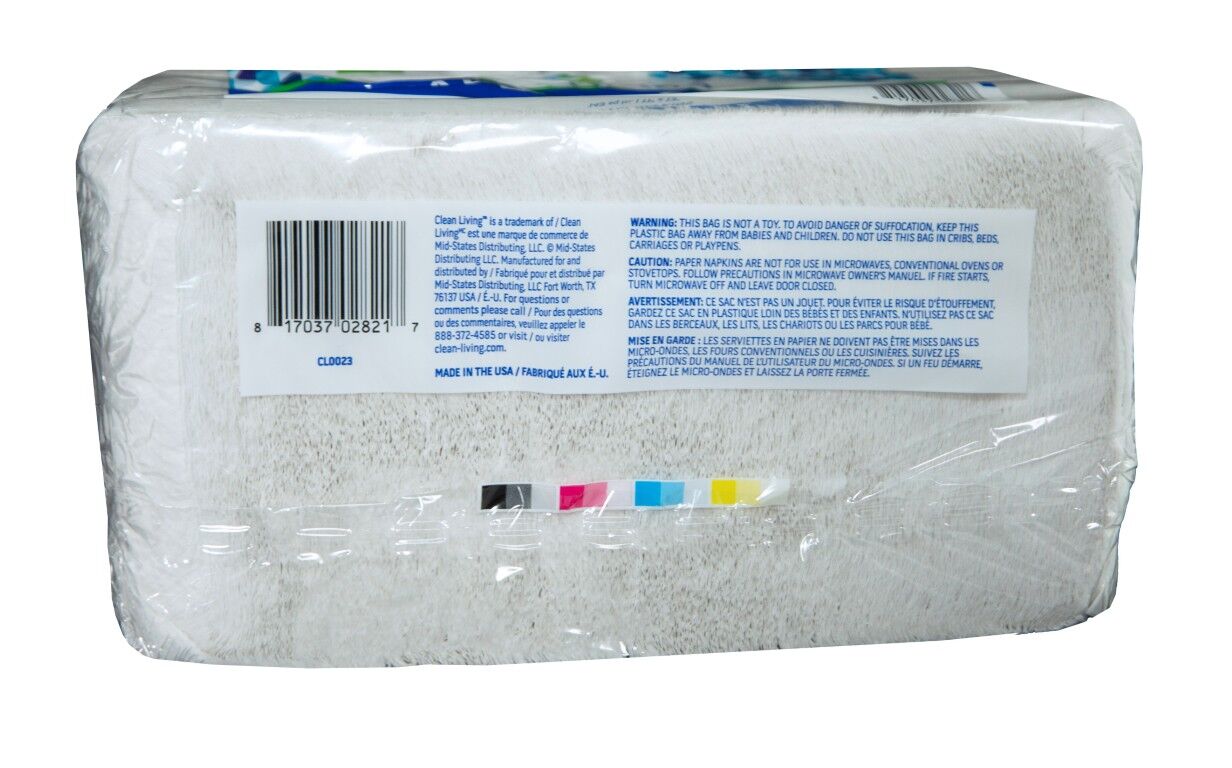 Clean Living 1-Ply Paper Napkins, 250-Ct