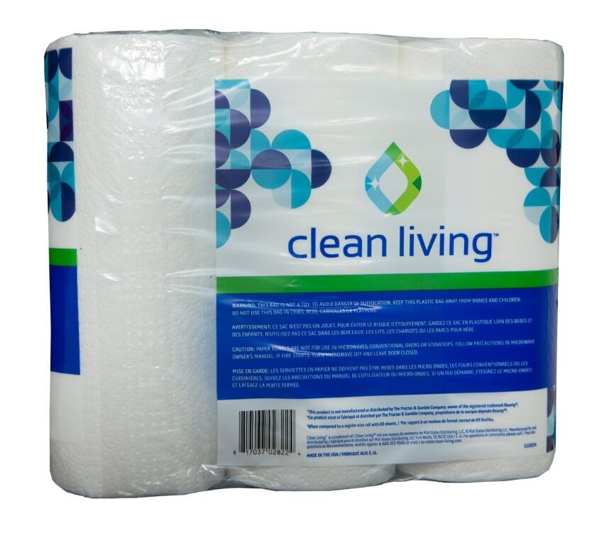 Lean Living Ultra Absorbent Double Roll Paper Towels, 6-Ct