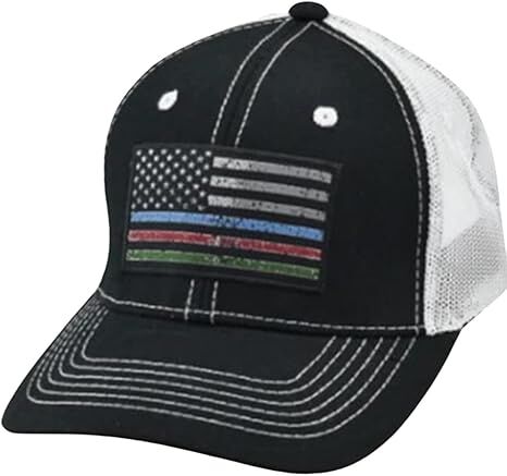 Justin Men's Front Line Flag Patch Ball Cap in Black Hats