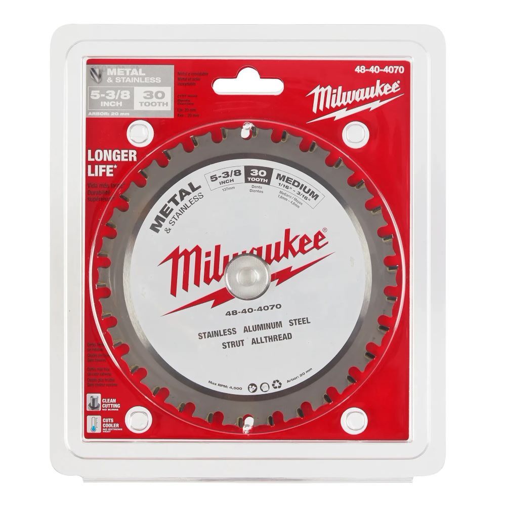Milwaukee Metal and Stainless Cutting Circular Saw Blade, 30-T x 5-3/8-In