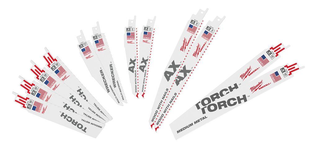 Milwaukee Sawzall Demolition Blade Set, 12-Pc