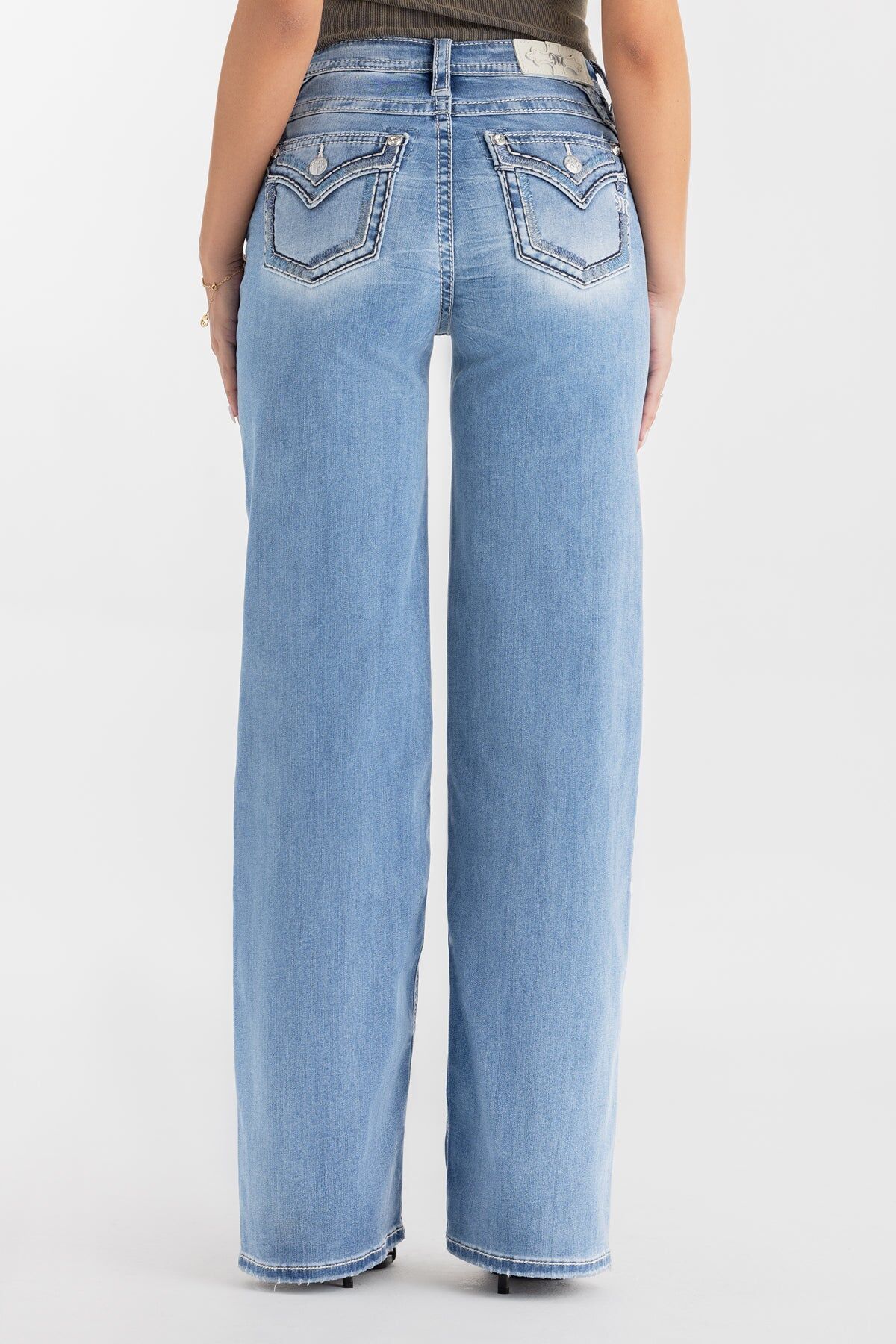 Miss Me Women's Naia Blue Wide Leg Jeans