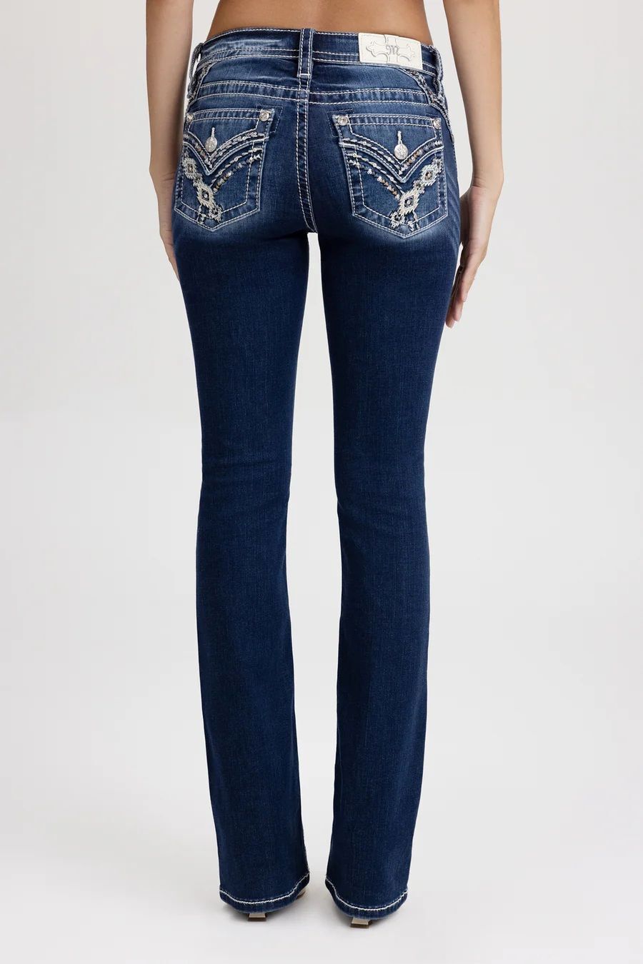 Miss Me Women's Nyah Cross Stitched Bootcut Jeans