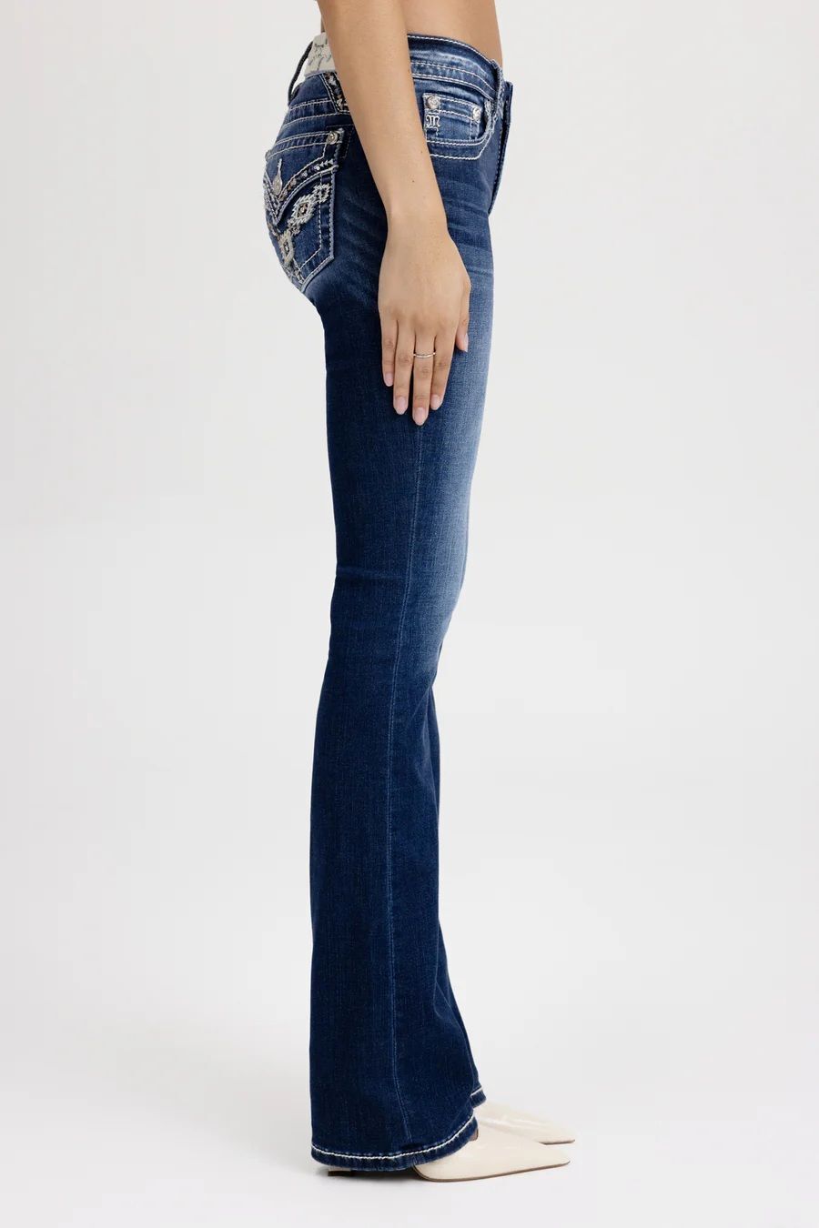 Miss Me Women's Nyah Cross Stitched Bootcut Jeans