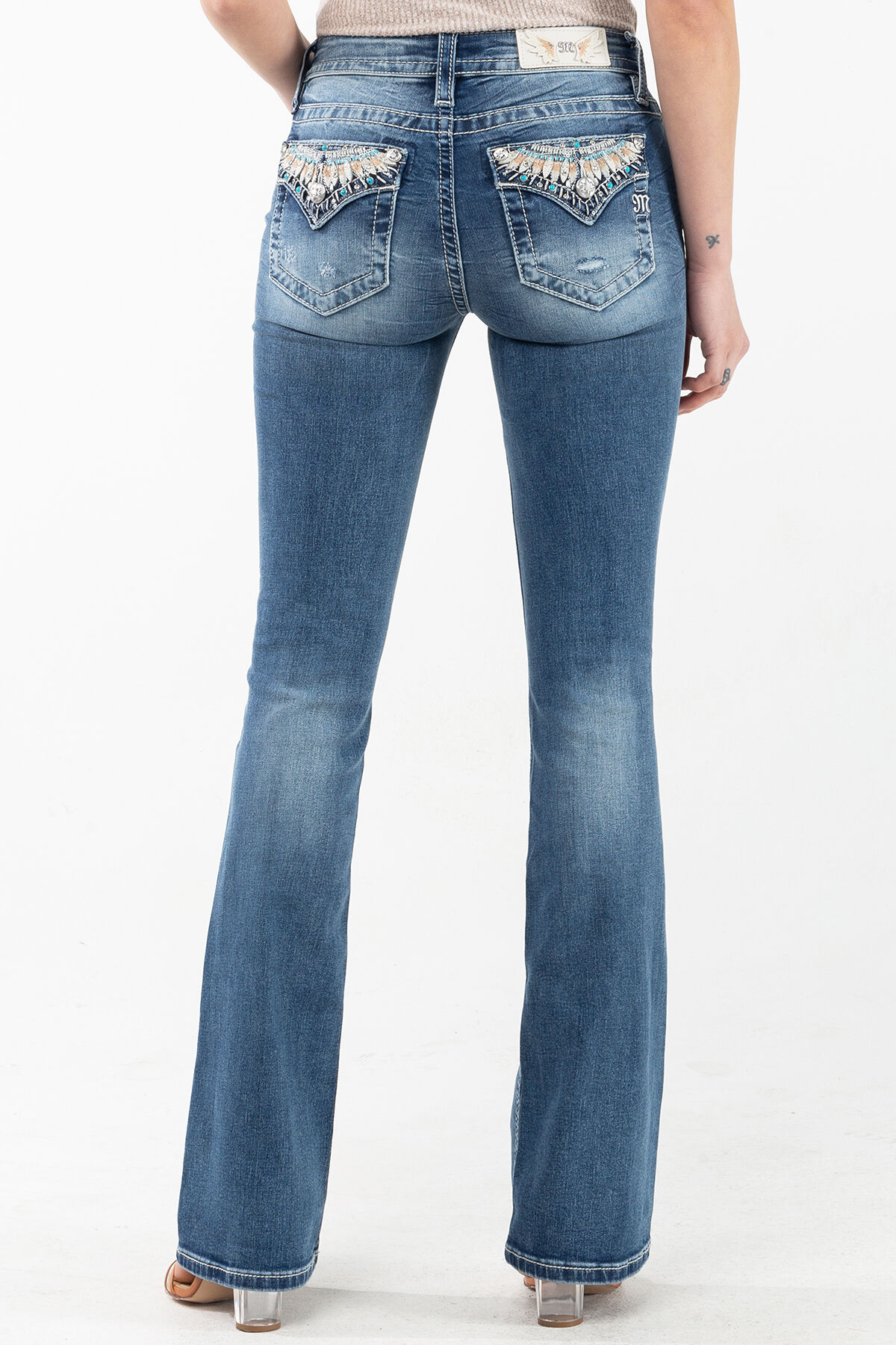 Miss Me Women's Turquoise Goddess Bootcut Jeans