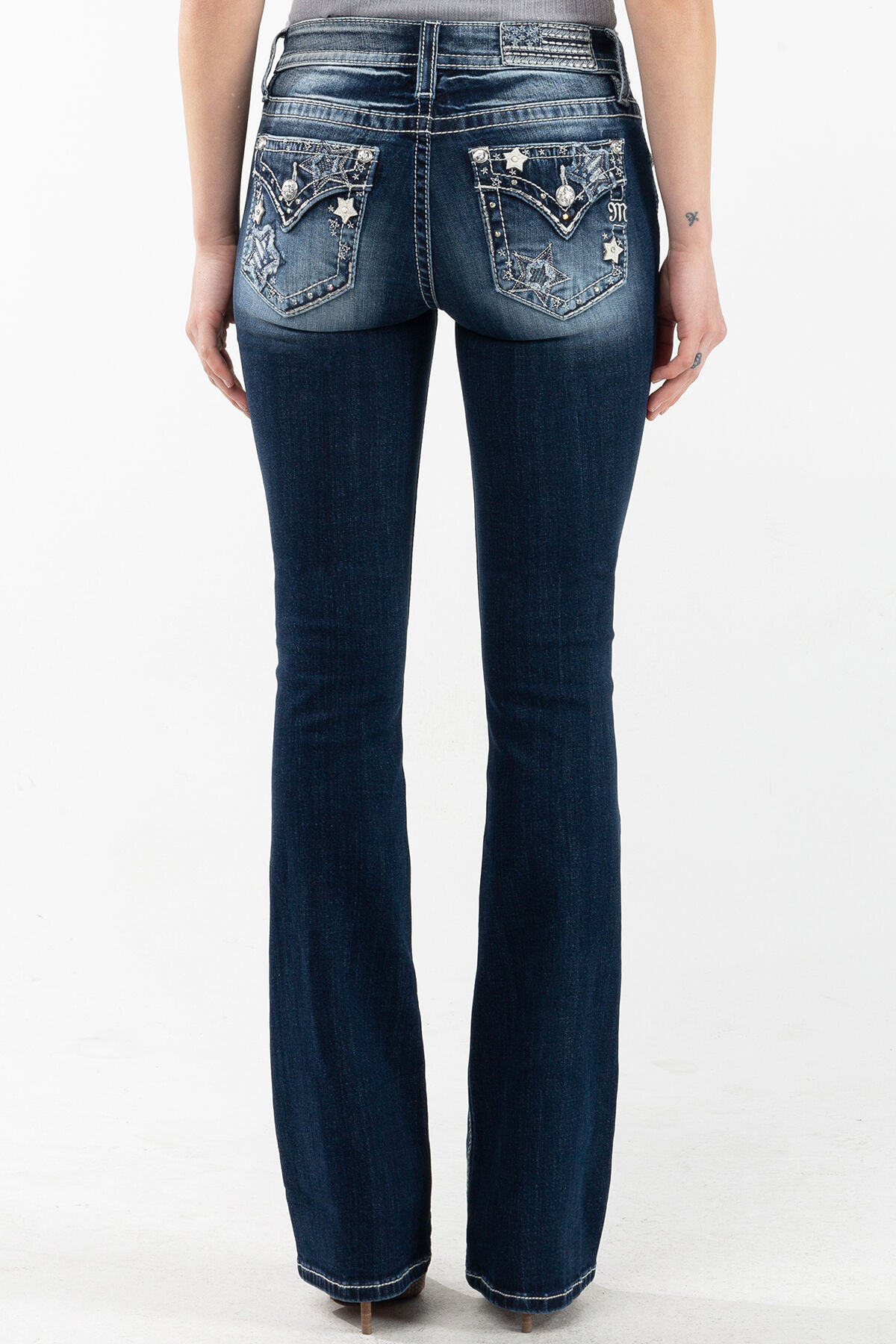 Miss Me Women's Star Spangled Bootcut Jeans