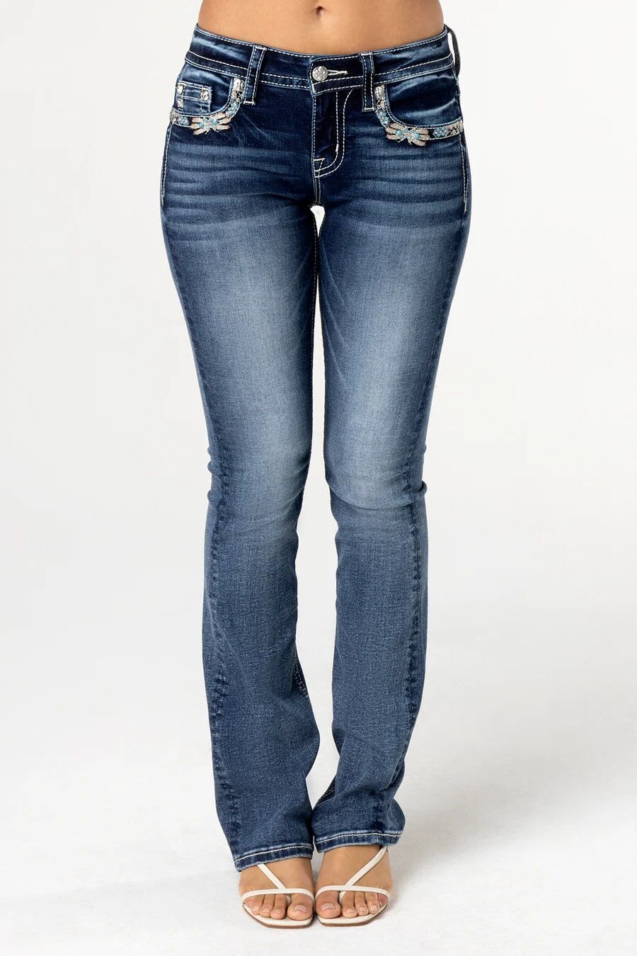 Miss Me Women's Aqua Topaz Bootcut Jeans