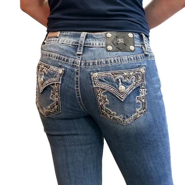 Miss Me Women's Estrella Mid Rise Bootcut Jeans