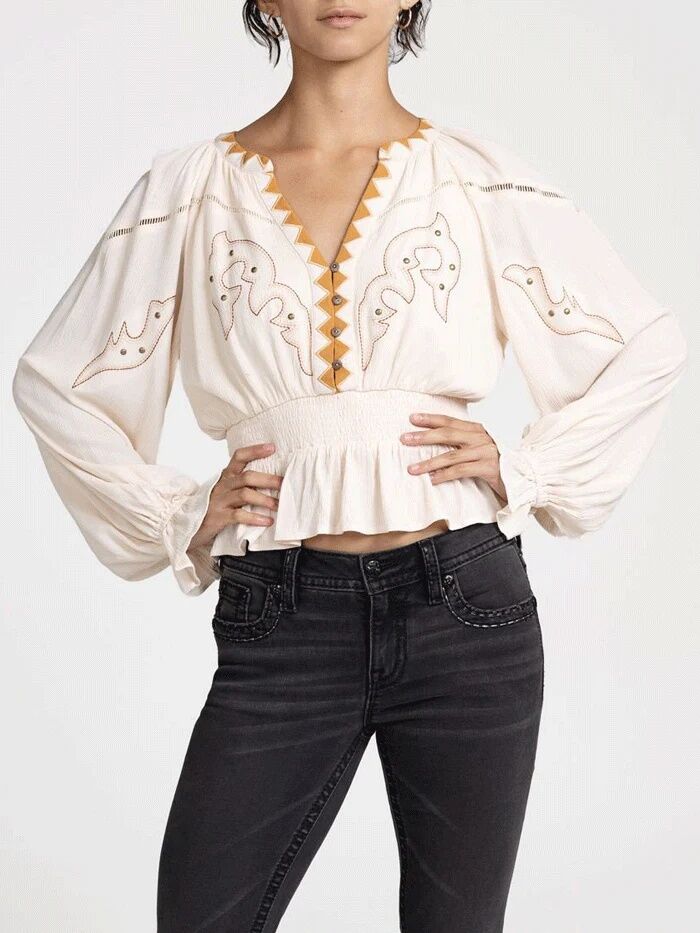 Miss Me Women's Puff Sleeve Top