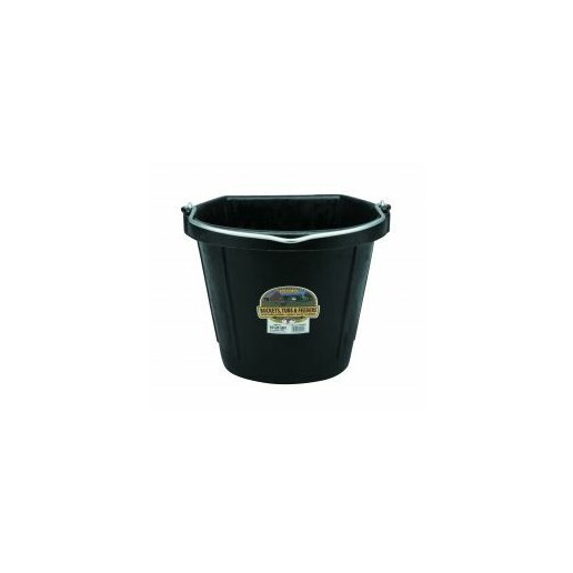 20-qt Flat Back Rubber Bucket in Black