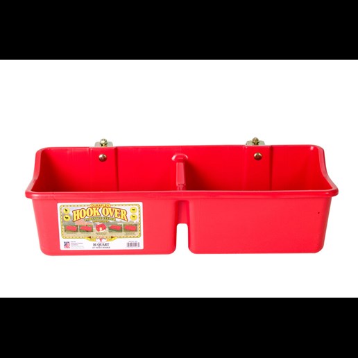 Little Giant Hook Over Portable Feeder With Divider - Red, 16 qt