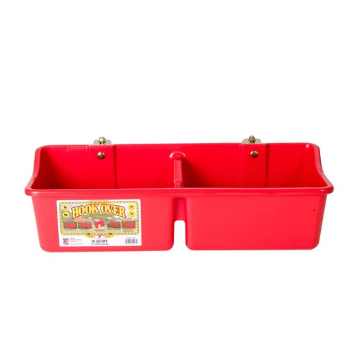 Little Giant Hook Over Portable Feeder With Divider - Red, 16 qt