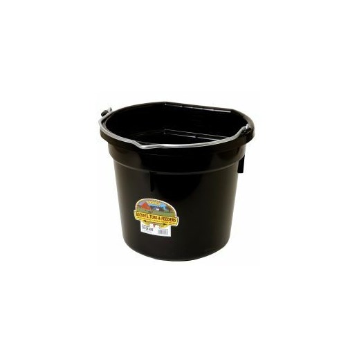 20-qt Flat Back Plastic Bucket in Black