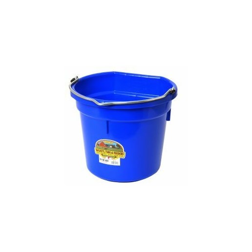20-qt Flat Back Plastic Bucket in Blue