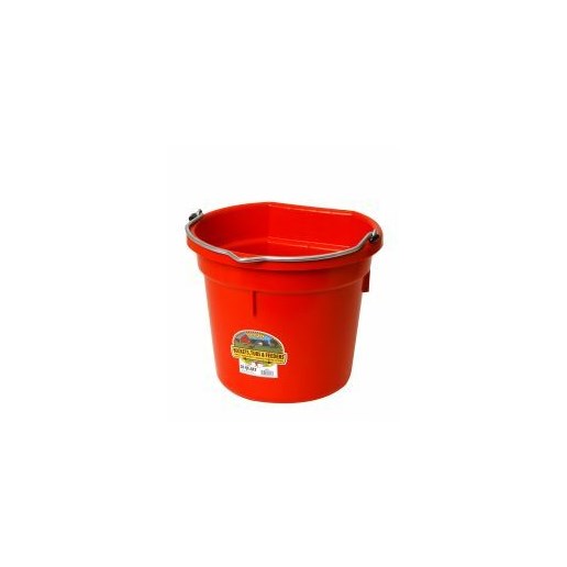 20-qt Flat Back Plastic Bucket in Red