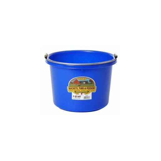 8-qt Round Plastic Bucket in Blue