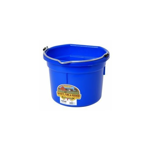 8-qt Flat Back Plastic Bucket in Blue