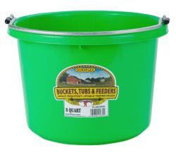 8-qt Flat Back Plastic Bucket in Lime Green