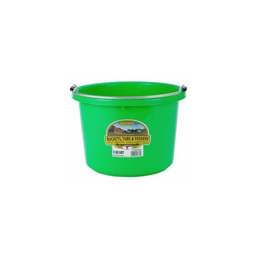 8-qt Flat Back Plastic Bucket in Lime Green