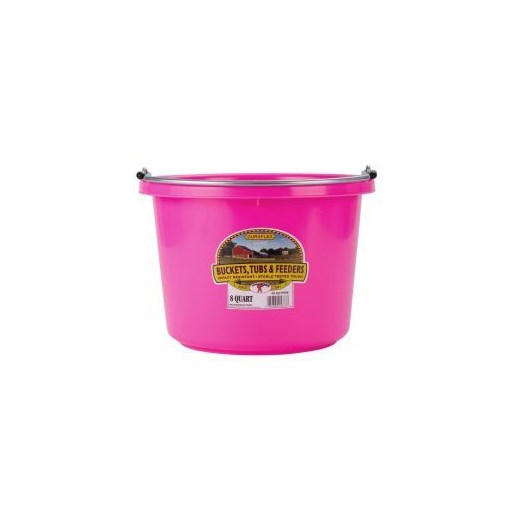 8-qt Round Plastic Bucket in Hot Pink