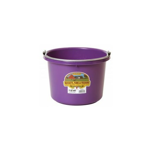8-qt Round Plastic Bucket in Purple