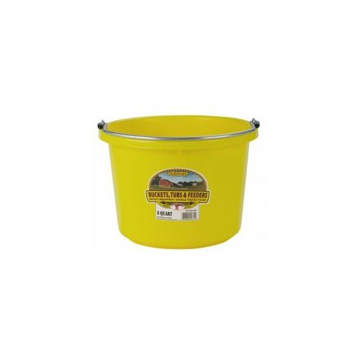 8-qt Round Plastic Bucket in Yellow