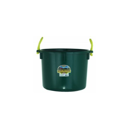40-qt Plastic Muck Bucket with Rope Handles in Green