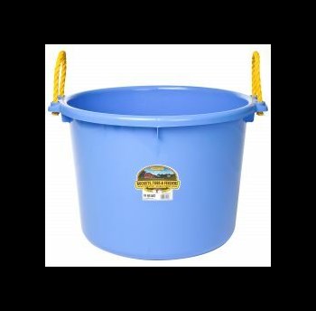 70-qt Plastic Muck Bucket with Rope Handles in Berry Blue - Buckets & Tubs, Miller Mfg Co
