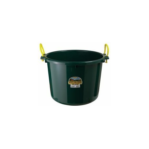 70-qt Plastic Muck Bucket with Rope Handles in Green