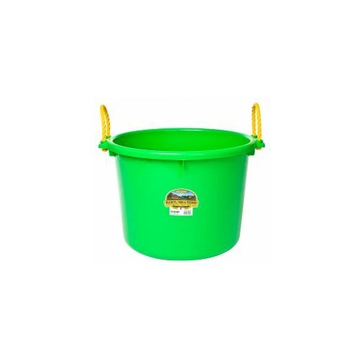 70-qt Plastic Muck Bucket with Rope Handles in Lime Green