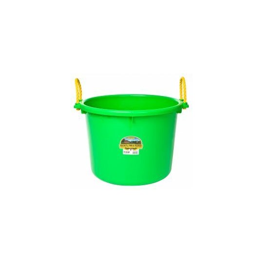 70-qt Plastic Muck Bucket with Rope Handles in Lime Green