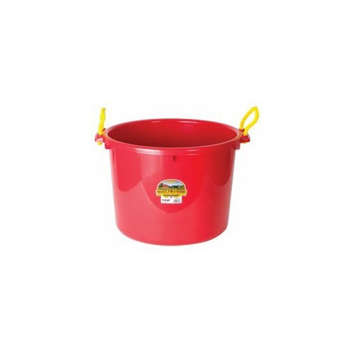 70-qt Plastic Muck Bucket with Rope Handles in Red