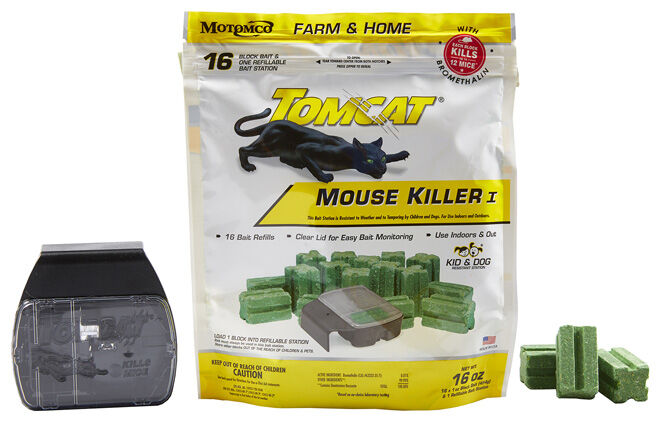Tomcat Mouse Killer I with Refillable Bait Station, 16-Pk