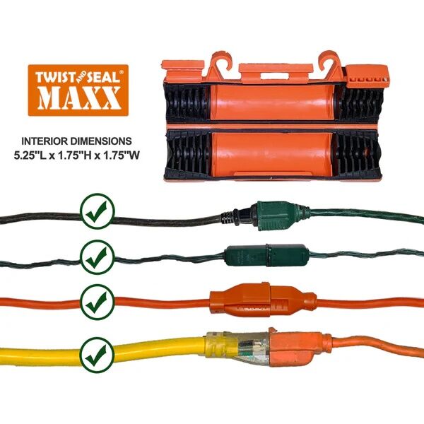 Twist And Seal Maxx Orange Heavy Duty Extension Cord Protector