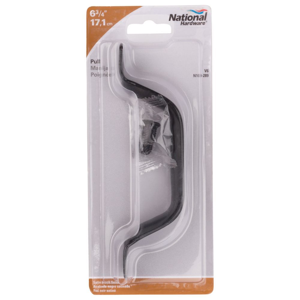 National Hardware Black Pull Handle, 6 3/4-In