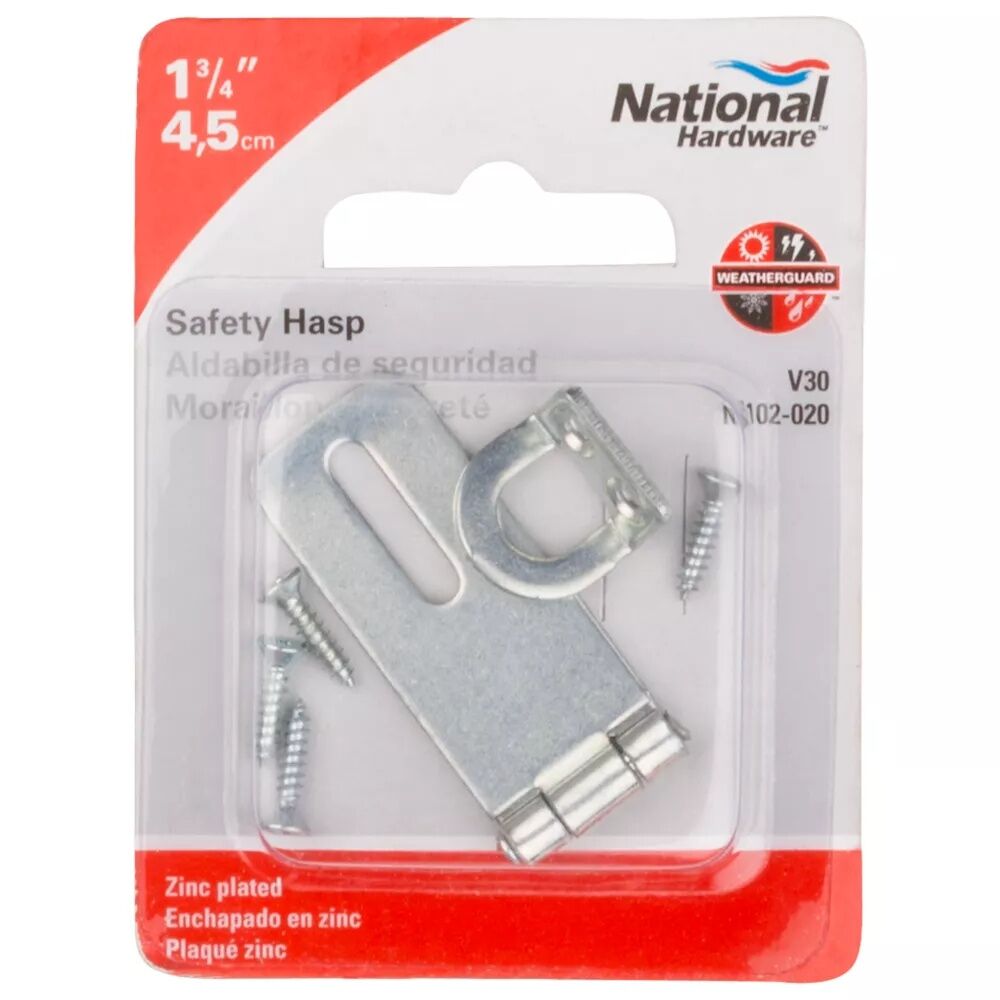 National Hardware Zinc Plated Safety Hasp, 1 3/4-In